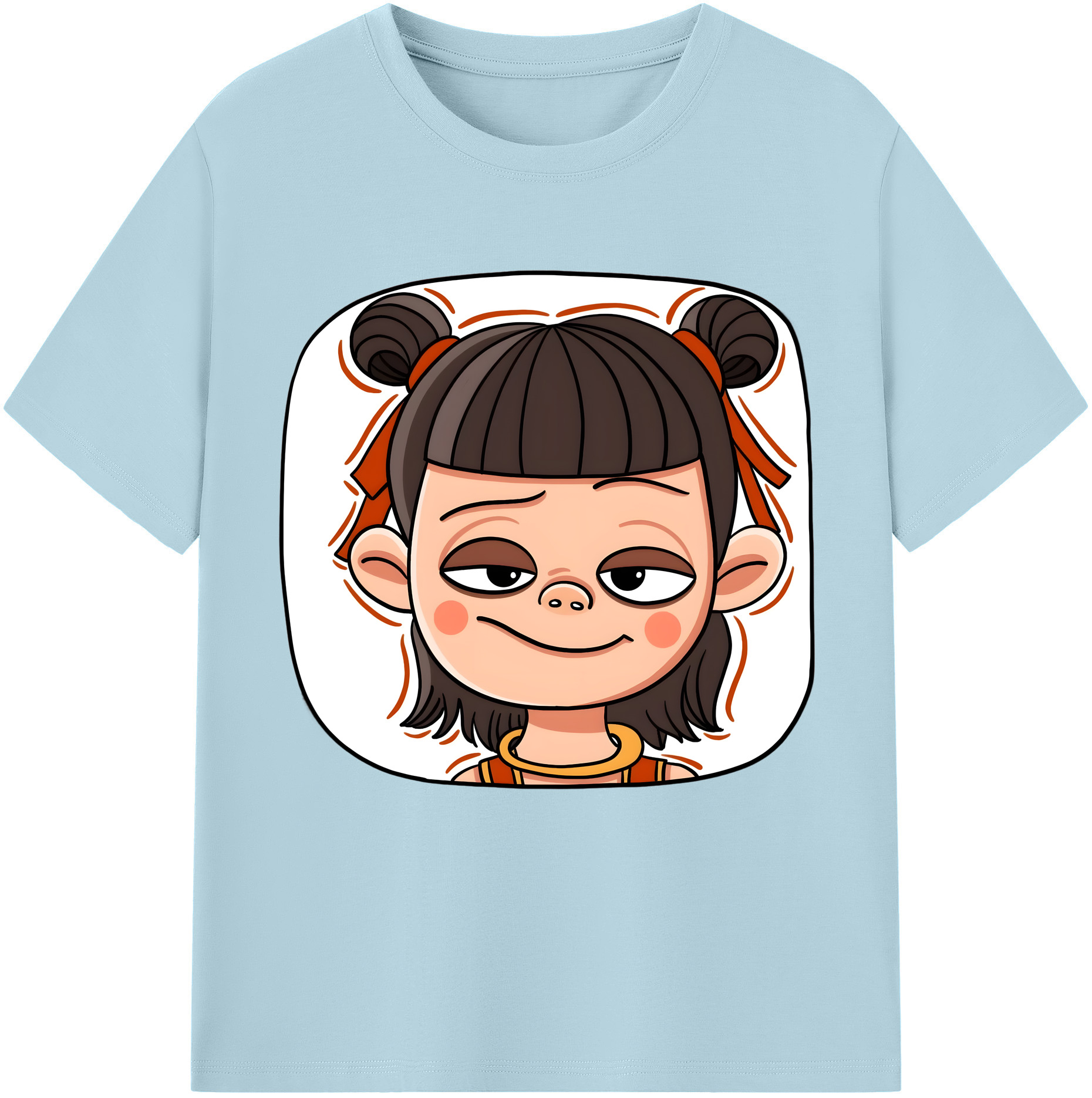 （画像用） Ne Zha 2 ナタ 魔童の大暴れ 綿100％半袖Tシャツ（フロントプリント）